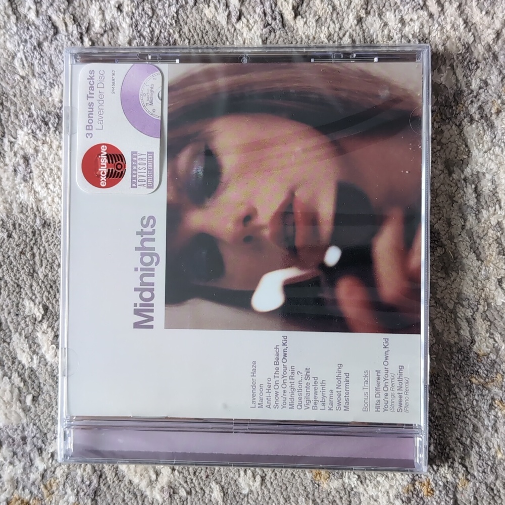 Taylor Swift Midnights CD Target Exclusive Lavender Disc Sealed Bonus Tracks